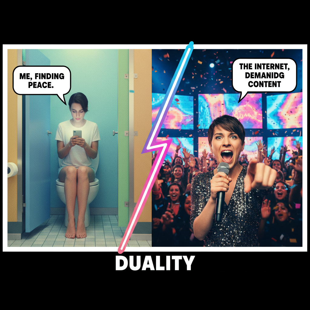 Introvert at a party: recharging in the bathroom. Extrovert: IS THIS MIC ON?!