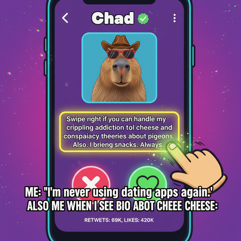 Dating app bio: 'Just looking for someone to annoy.' Me: *swipes right*