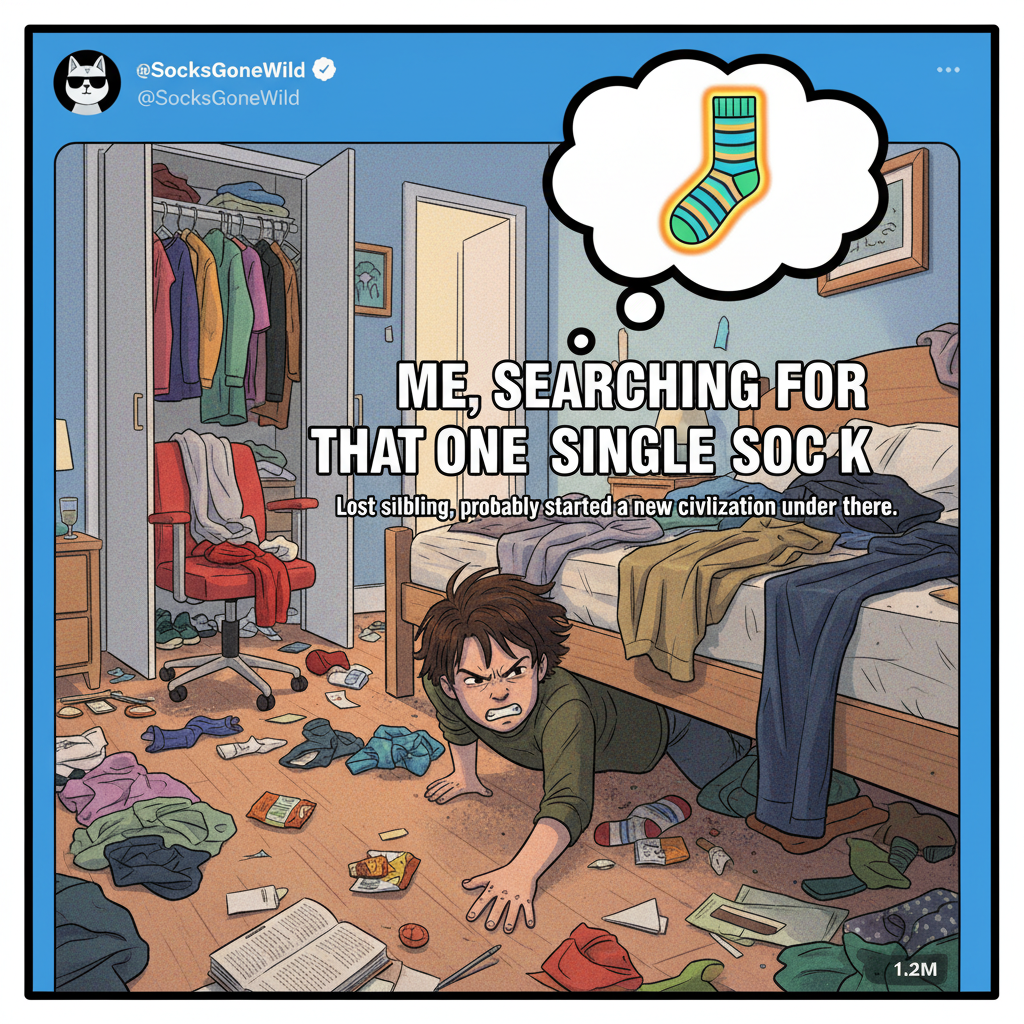 My New Year's resolution was to be more organized. It's January 3rd and I can't find my socks.