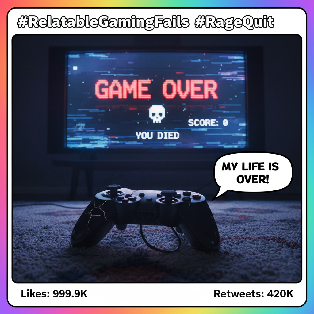 My controller just flew across the room. It wasn't my fault, the game cheated. #GamingRage