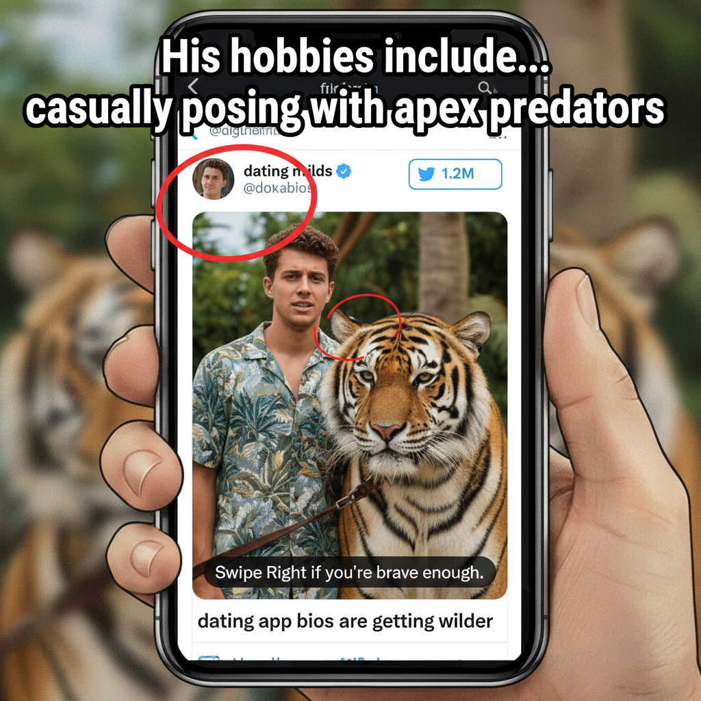 Matched with someone who only posts pics with tigers. Is this a red flag or my next adventure?