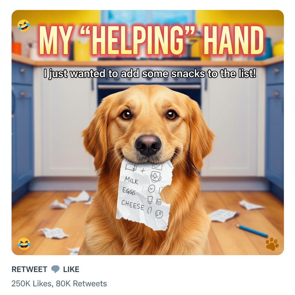 My dog just ate my homework. No, seriously. He ate my grocery list.