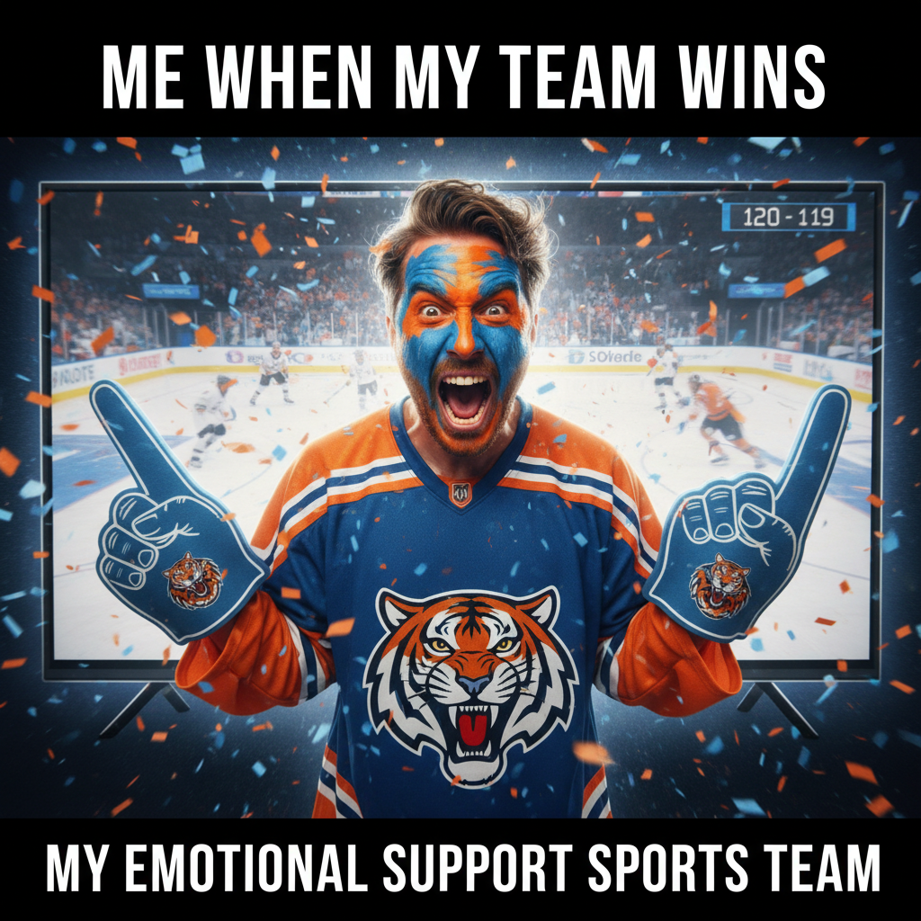 My team won by 1 point. My neighbors now think I've lost my mind. #SportsFans