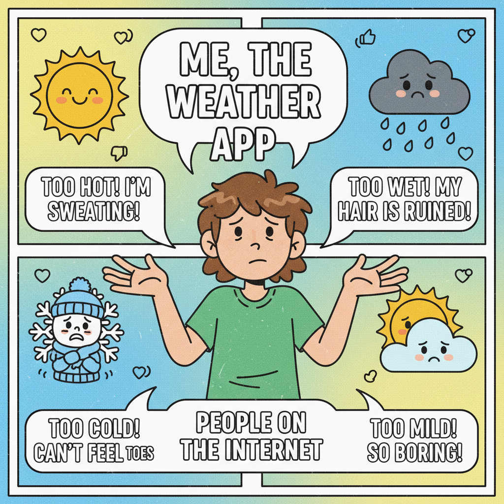 It's 70 degrees and sunny but my timeline is still complaining about the weather. #EveryRegion