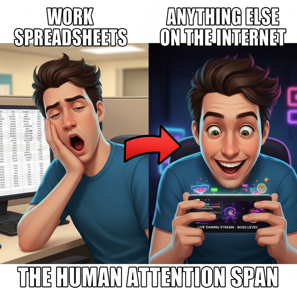 My brain trying to focus on work vs. literally anything else