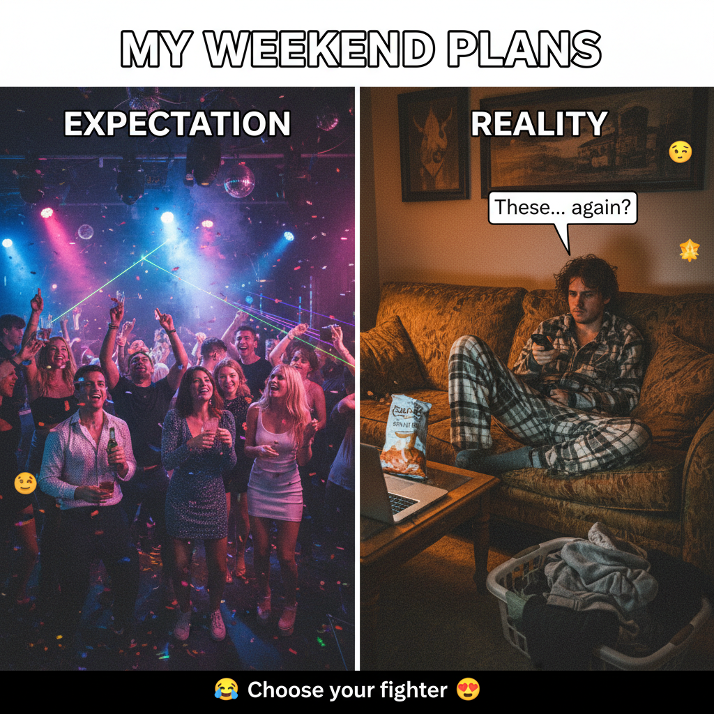 Friday night plans: Clubbing till dawn. Friday night reality: Debating if I should put on real pants.