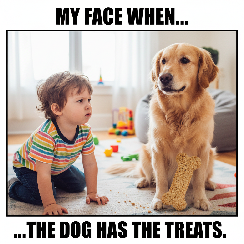 My toddler just asked if the dog was 'broken' because he wouldn't share his snack. Send help.