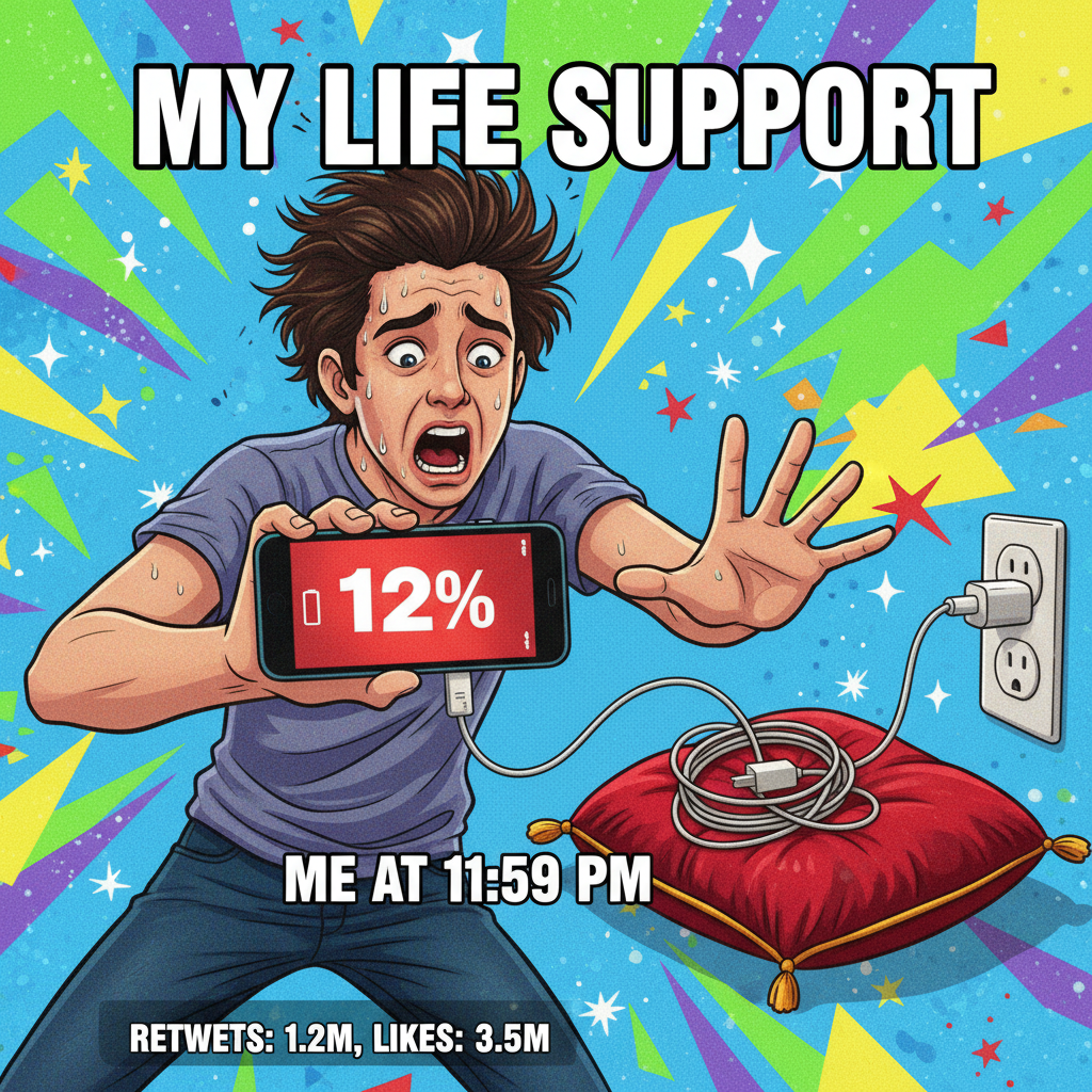 My phone battery percentage is my emotional stability percentage. Currently at 12%. Send charger.