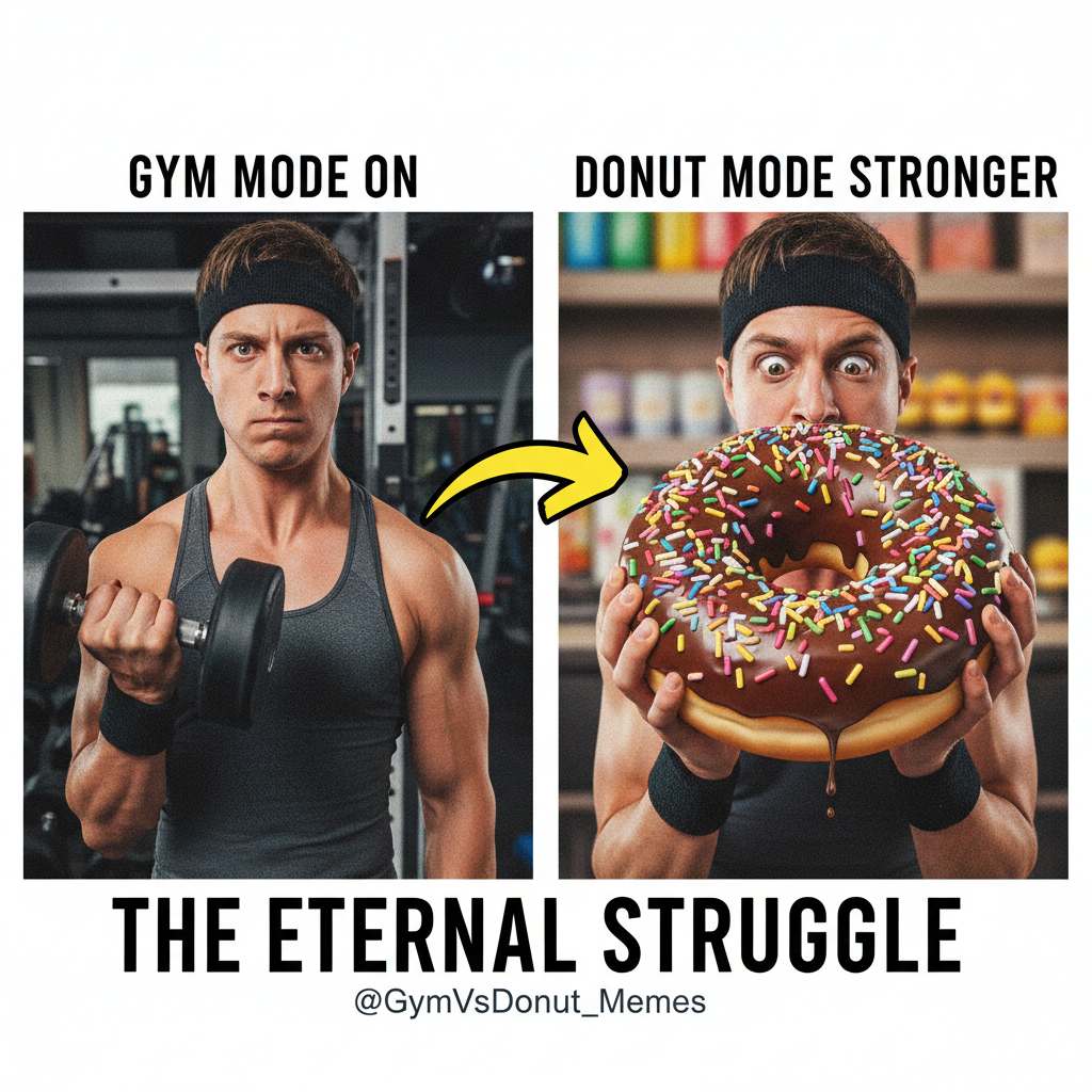 Me at the gym vs. me seeing a donut. It's a lifestyle. 🍩💪