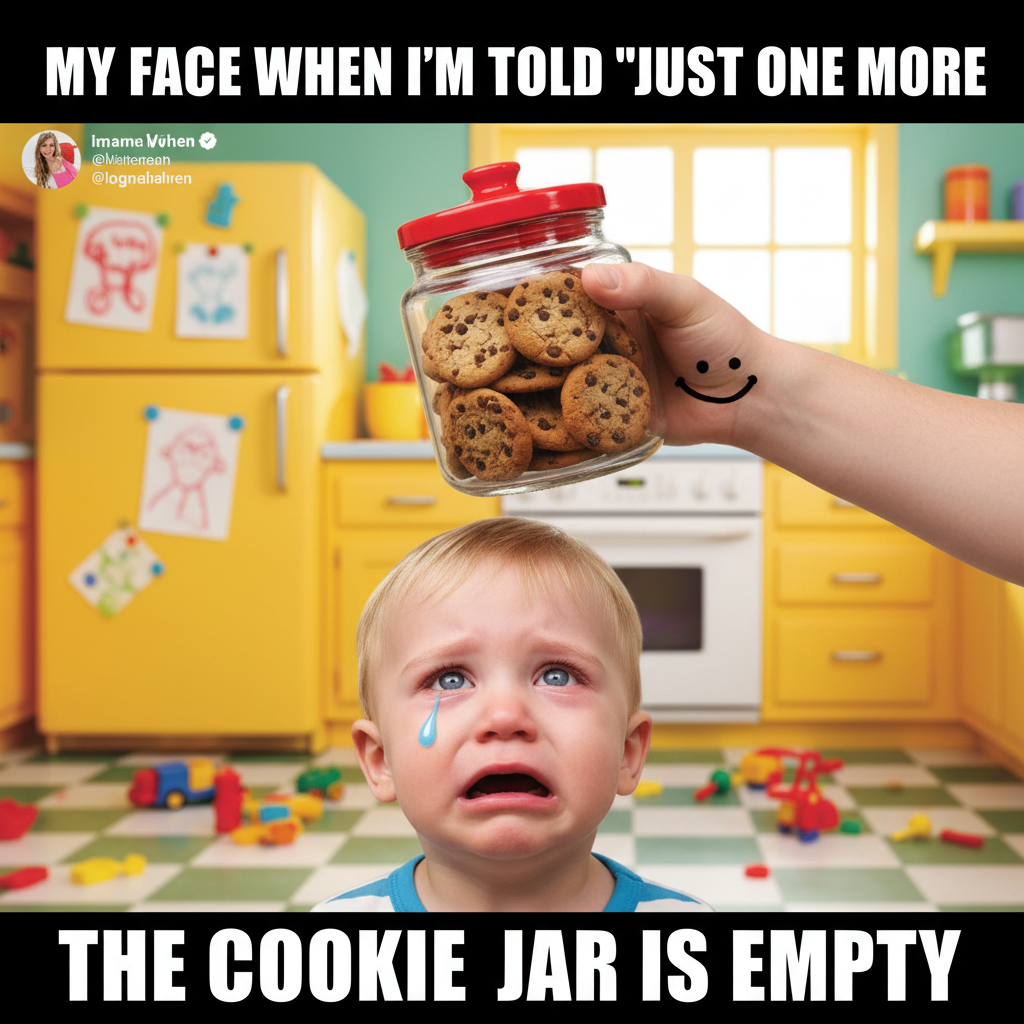 Just told my toddler 'no' to another cookie. The betrayal in his eyes could launch a thousand ships.