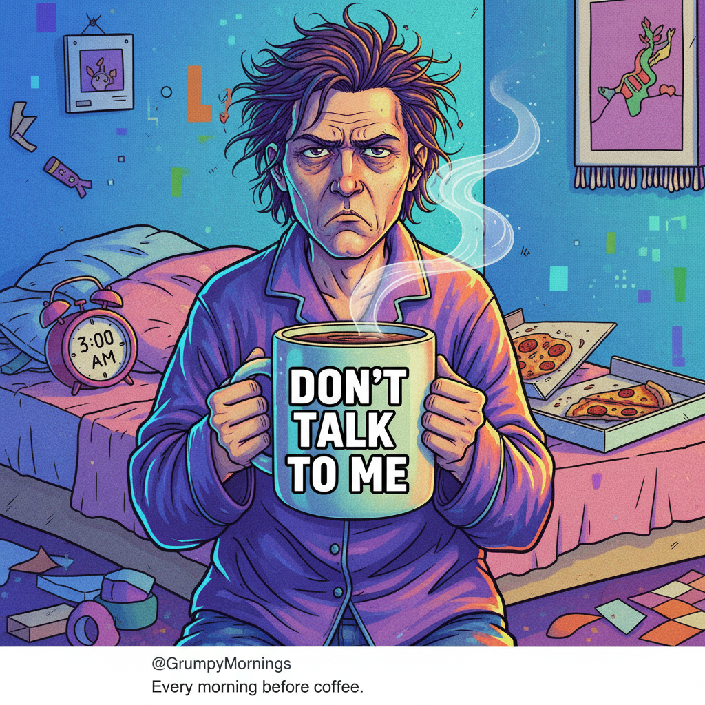 My blood type is coffee. My personality type is 'don't talk to me before my second cup'.