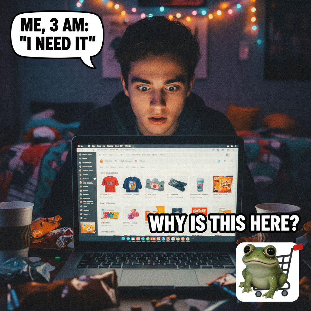 Me: *adds 17 things to cart* Also me: 'Do I REALLY need this tiny ceramic frog?' (buys it anyway)