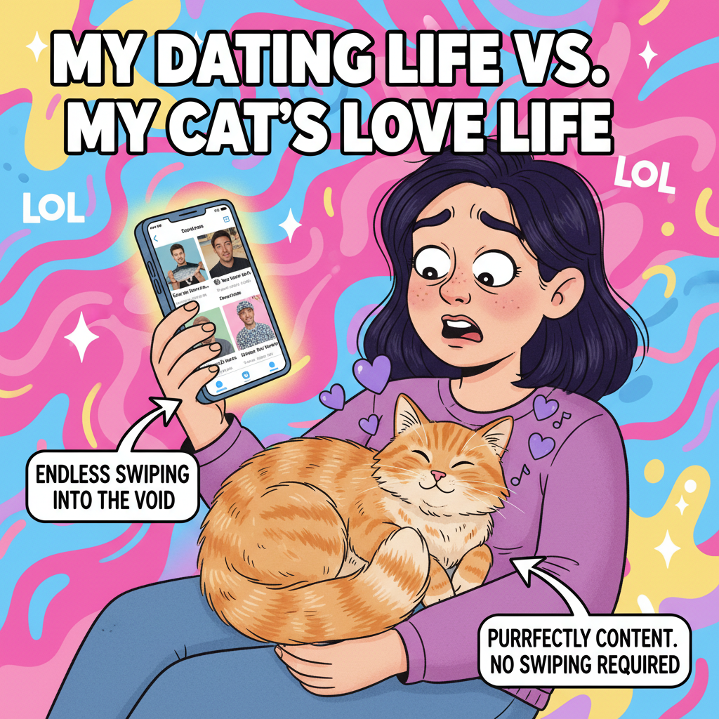 Dating apps are just a highlight reel of why I prefer my cat's company.