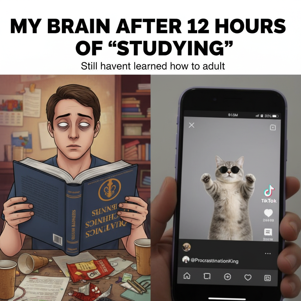Me trying to remember anything for exams after 3 hours of 'studying' on TikTok.