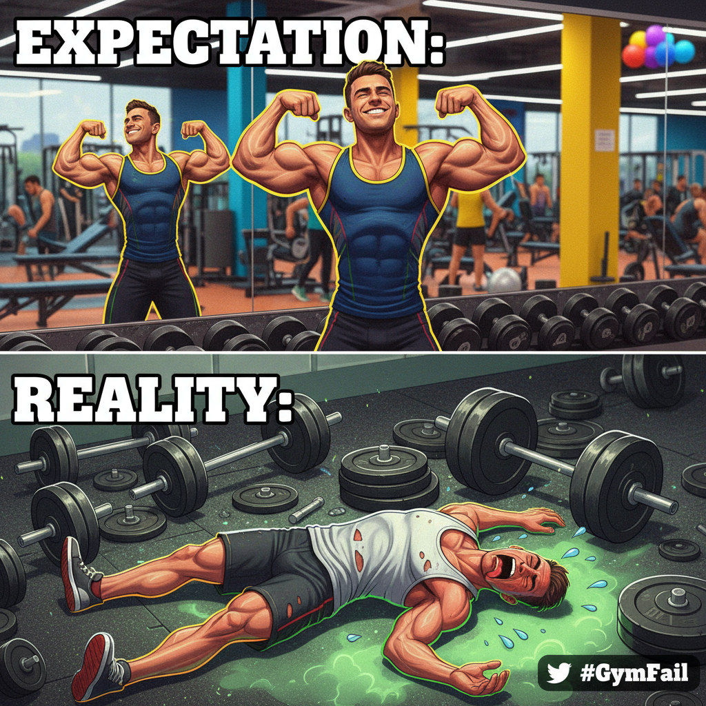 Me at the gym: I'm a fitness god. Me 5 mins later: Is this how I die?