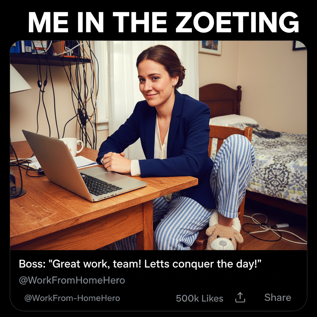 My 'work from home' outfit is 50% pajamas, 50% existential dread.