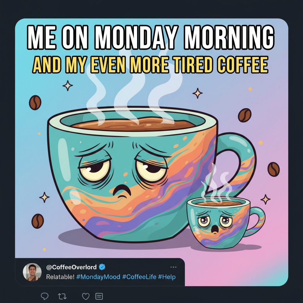 Monday morning mood: My coffee needs a coffee.