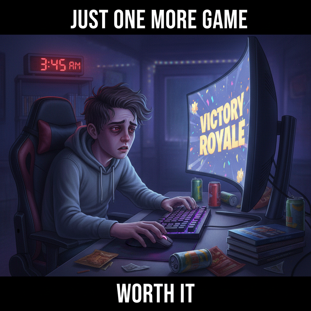 When your squad says 'one more game' at 3 AM but you have work in 4 hours