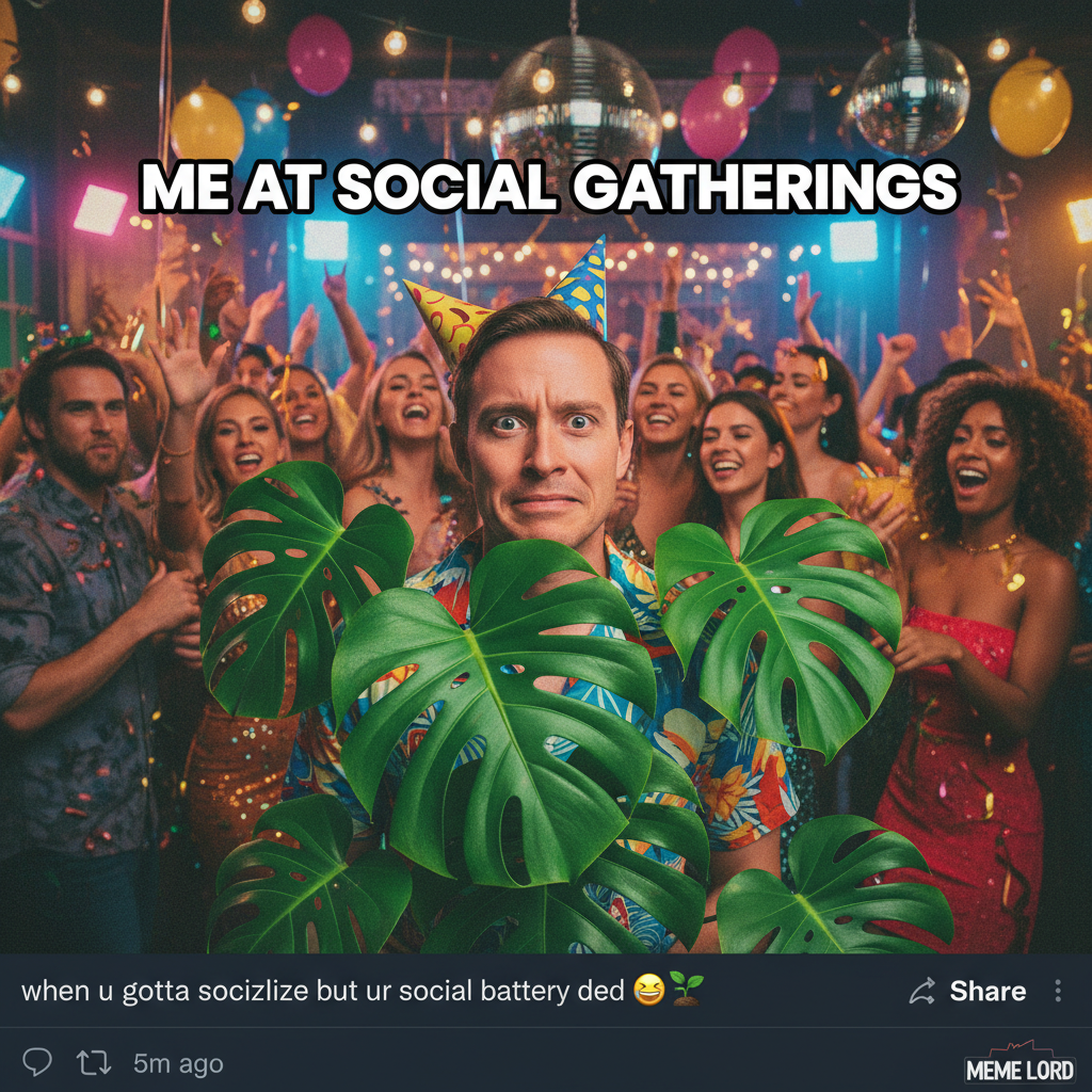 Introvert at a party: 'I have successfully avoided eye contact for 3 hours.'