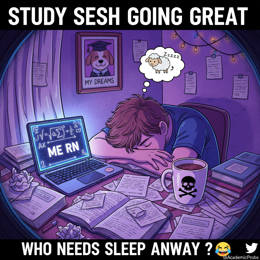 Exam season is just a competition of who can survive on the least sleep.