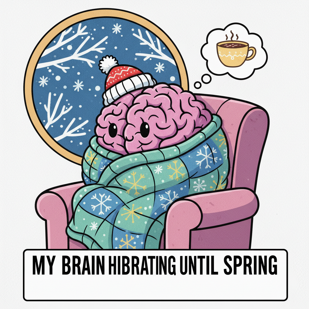 My brain cells hibernating until spring. Seasonal depression is a full-time job.