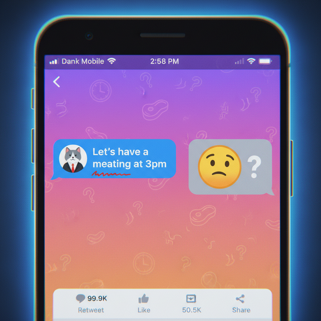Autocorrect changed 'meeting' to 'meating.' My boss is now very confused.