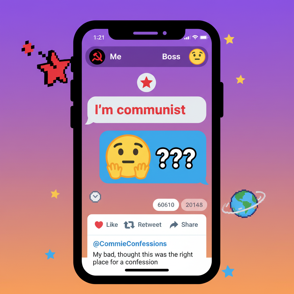Autocorrect changed 'I'm coming' to 'I'm communist.' My boss is now very confused.