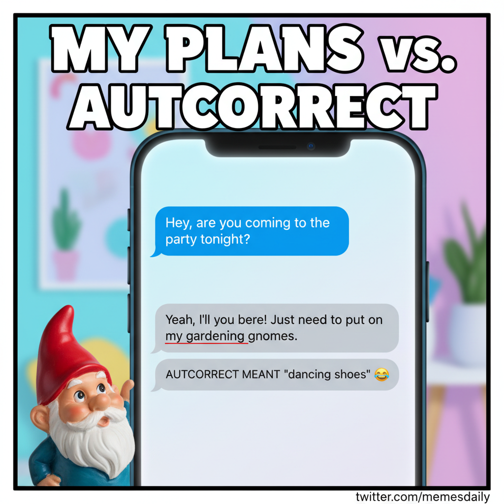 Autocorrect changed 'I'm coming home' to 'I'm covered in gnome.' My mom is very confused.
