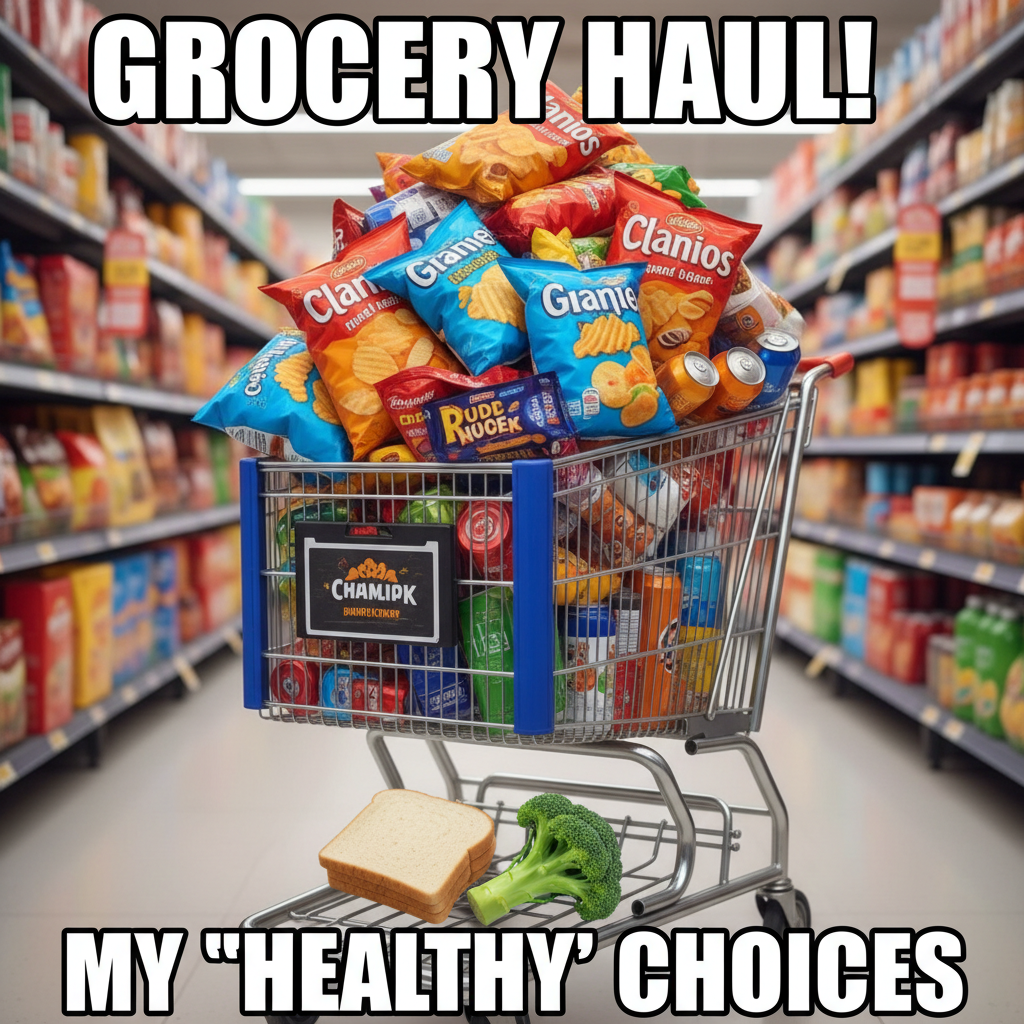 Adulting is just making a grocery list and then buying 80% snacks and 20% essentials.