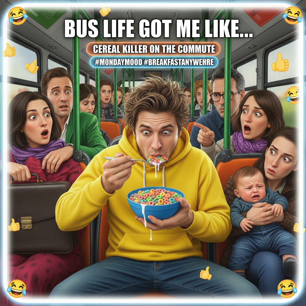 Just saw a guy on the bus eating cereal with a spoon. Public transport is truly an adventure.