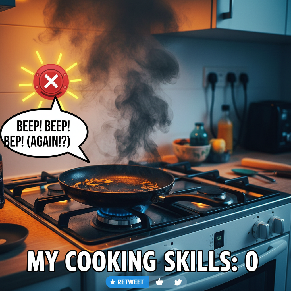 Attempted gourmet pasta, ended up with a carbonized pan and a smoke alarm concert. Send help.