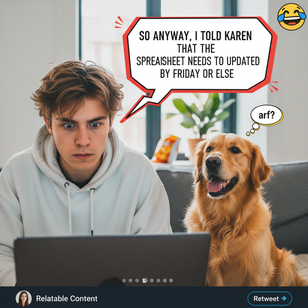 My coworkers think I'm muted on calls but I'm actually just having a full-blown conversation with my dog.