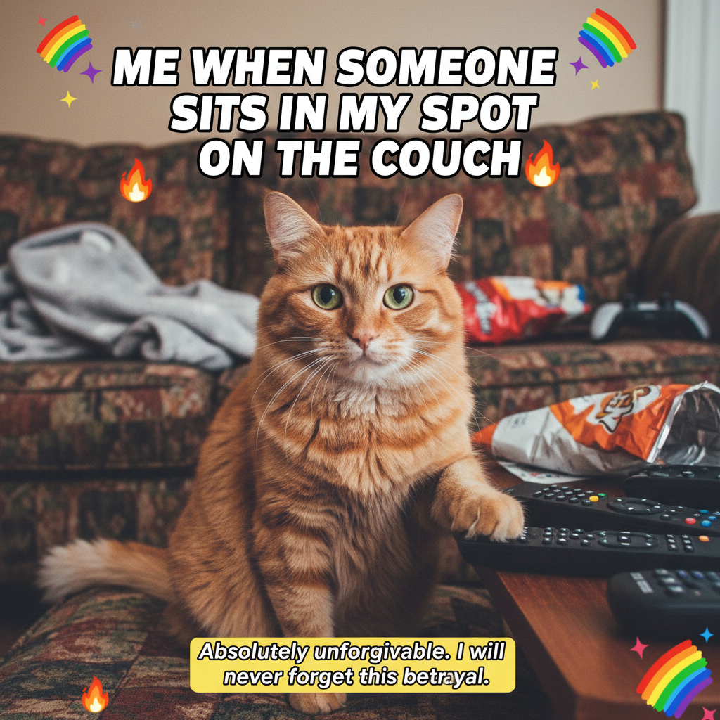 My pet giving me THAT look when I dare move them from MY spot on the couch.