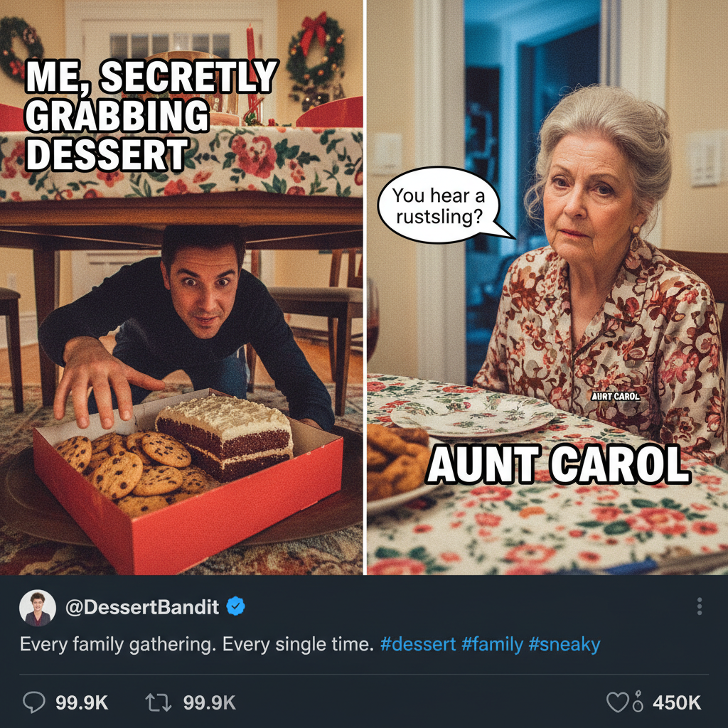 Aunt Carol just asked why I'm still single. Time for the emergency dessert stash.