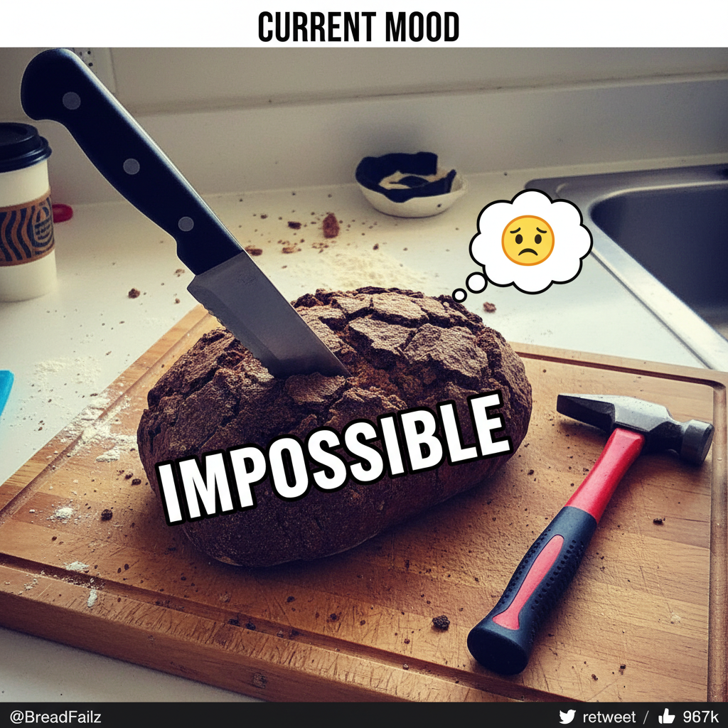 Attempted to bake bread. Ended up with a rock. Send help and butter.