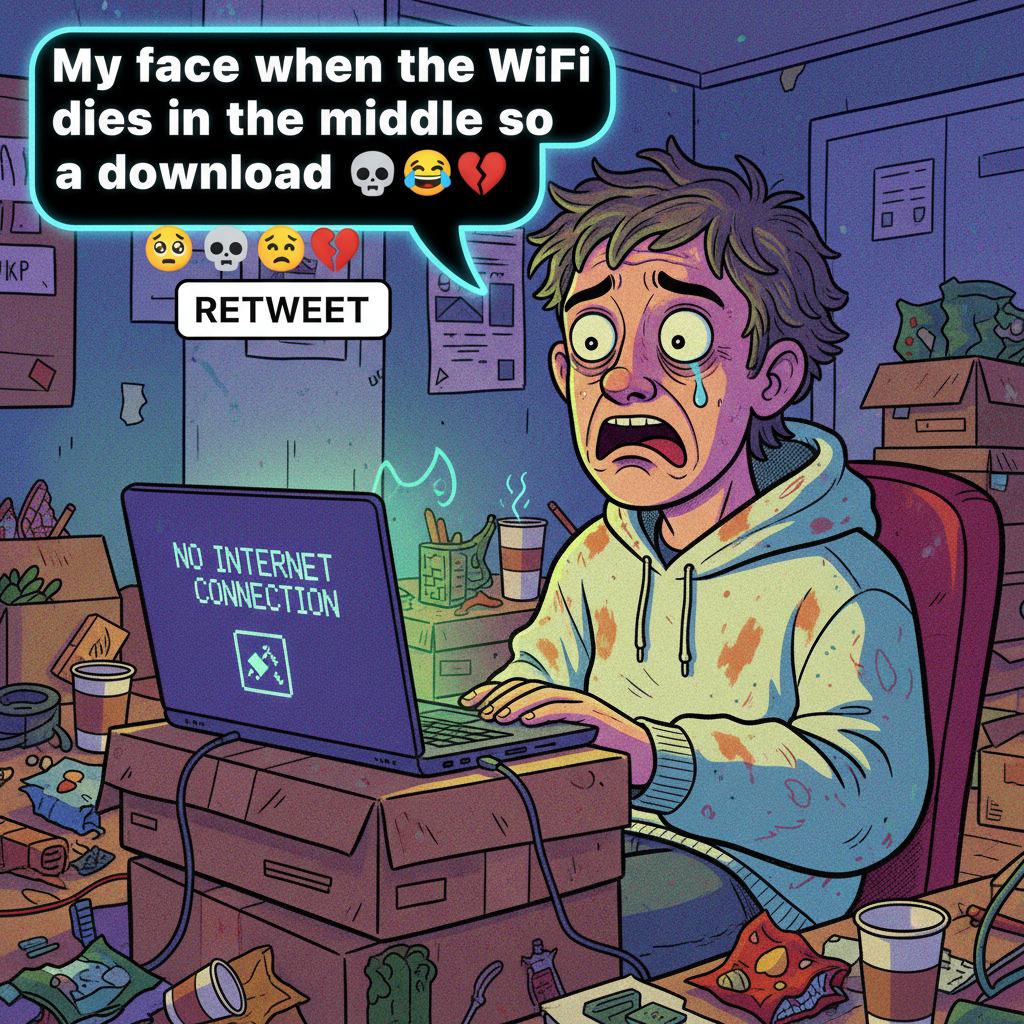 The wifi went down. I repeat, THE WIFI WENT DOWN. We are living in the dark ages now.