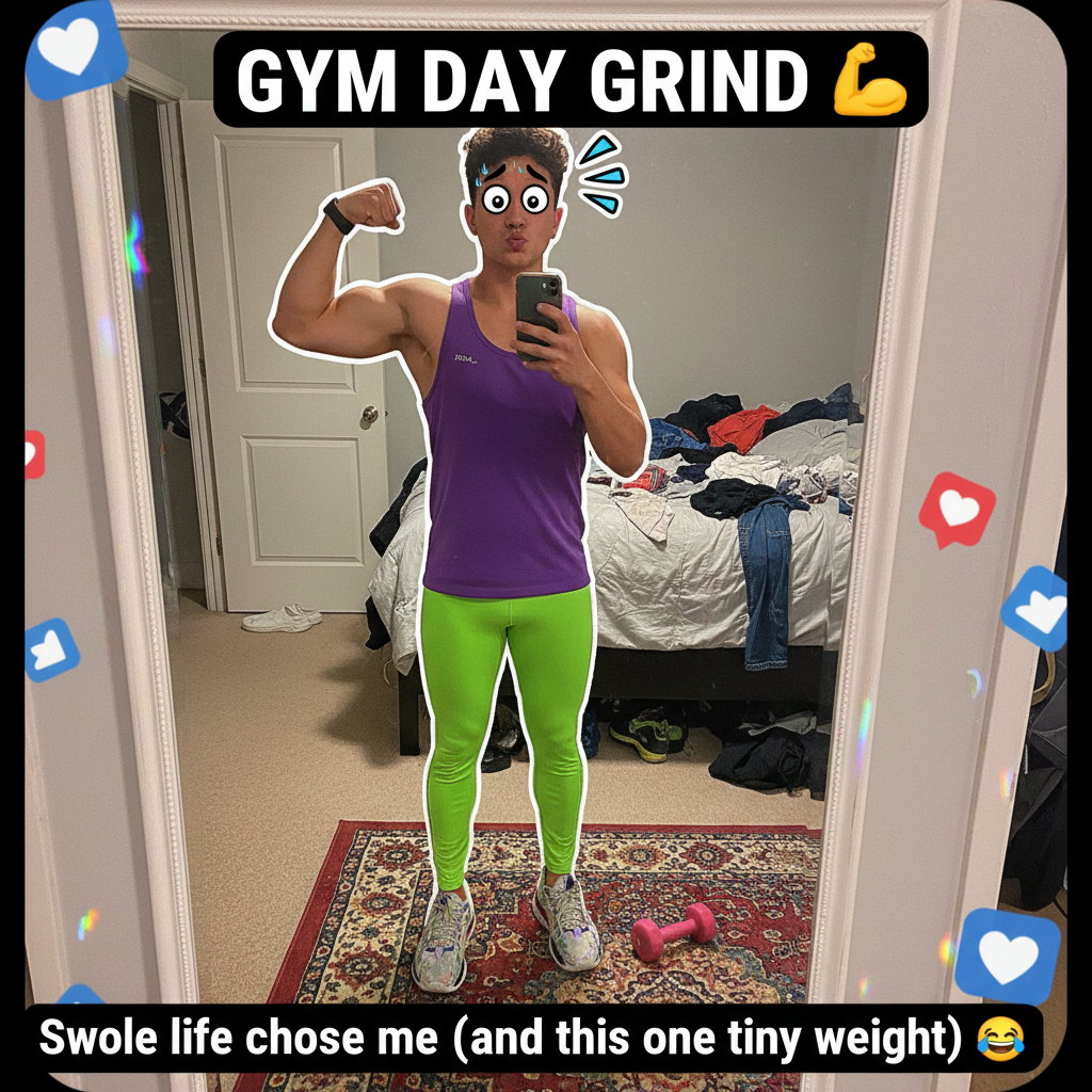 Went to the gym. Did 3 reps. Took a selfie. Called it a day. #FitnessJourney