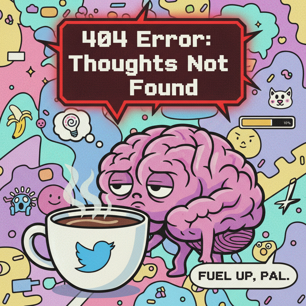 My brain on Monday morning: 'Error 404: Motivation Not Found.'