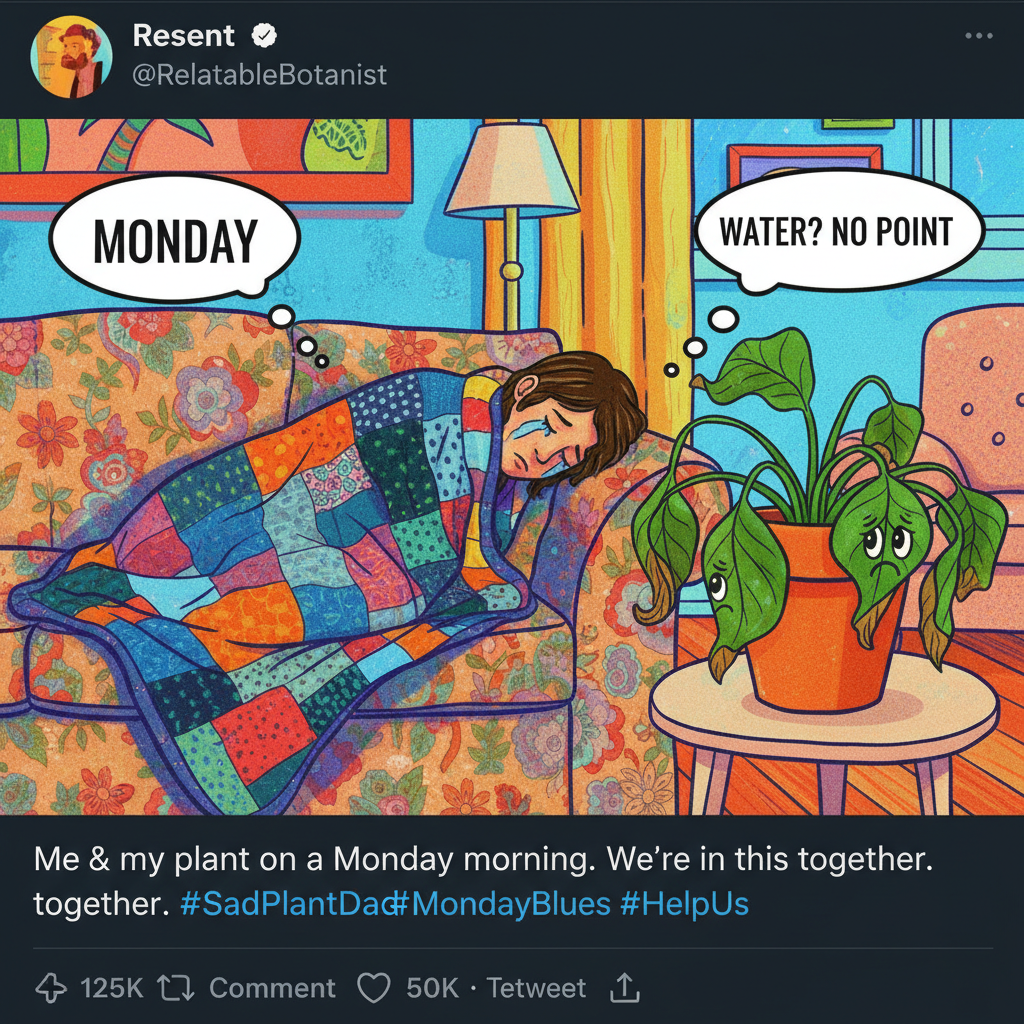 My seasonal depression is so bad, even my plants are wilting in solidarity.