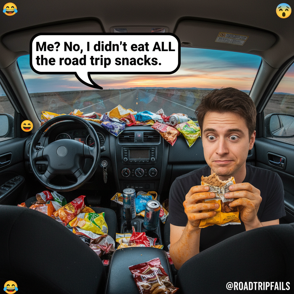 Road trip snacks: 80% consumed in the first hour. The rest of the trip is just regret.