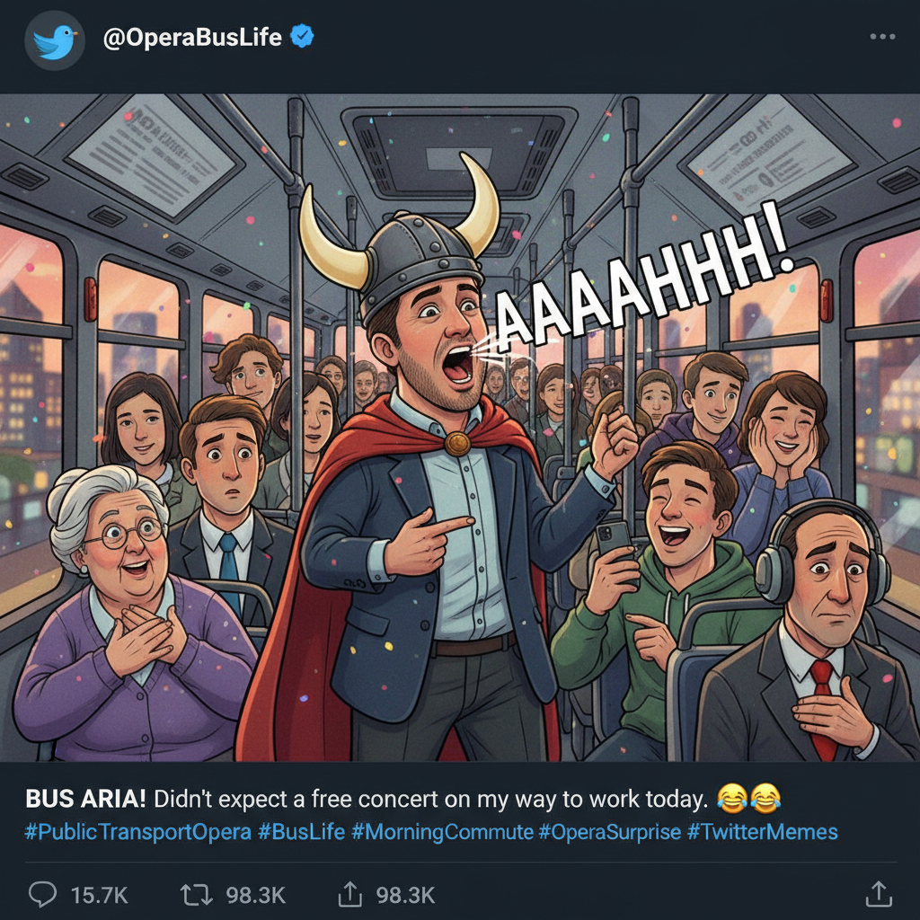 Just witnessed a full-blown opera performance on the bus. Public transport never disappoints.