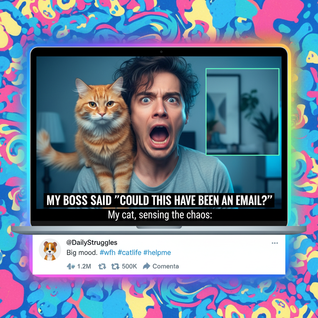 My mic was off, but my camera caught me talking to my cat during a Zoom meeting. Send help.