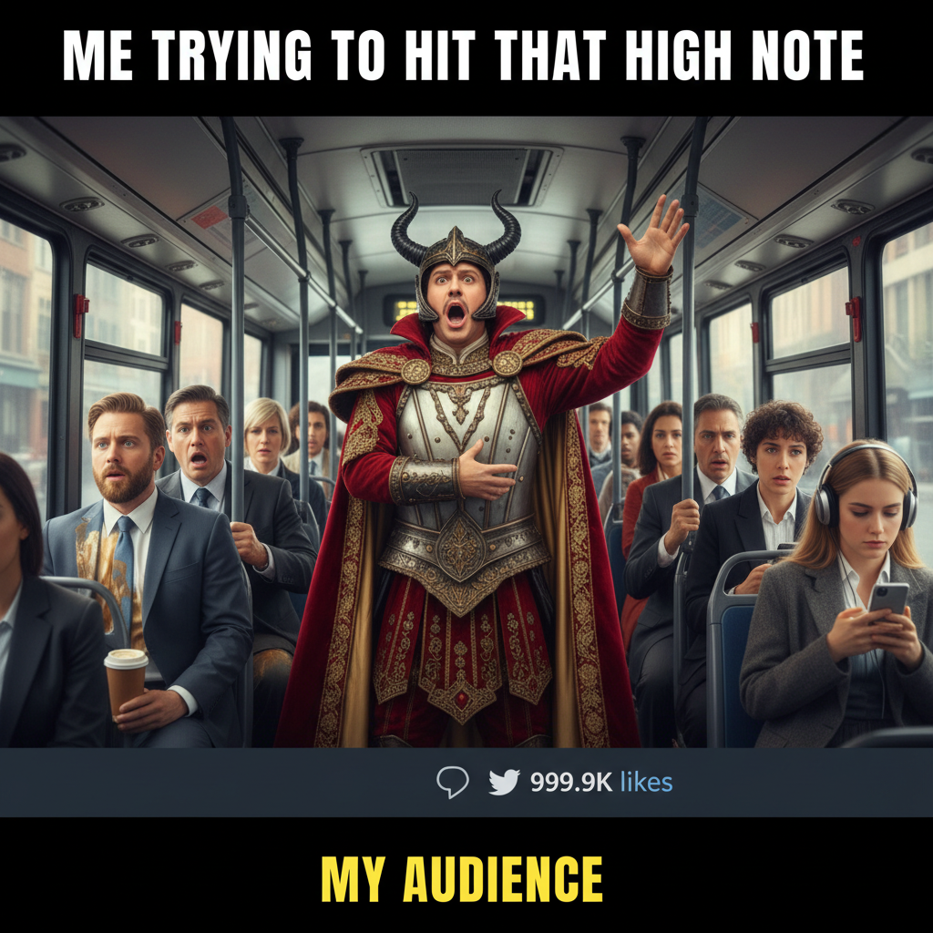 Just witnessed a full-on opera performance on the bus. My commute is wilder than my weekends.