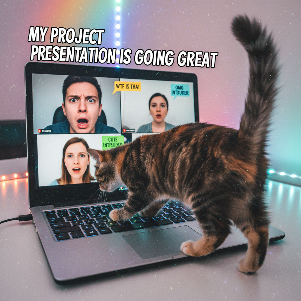 Someone's cat just walked across their keyboard during a Zoom meeting. I aspire to that chaos.