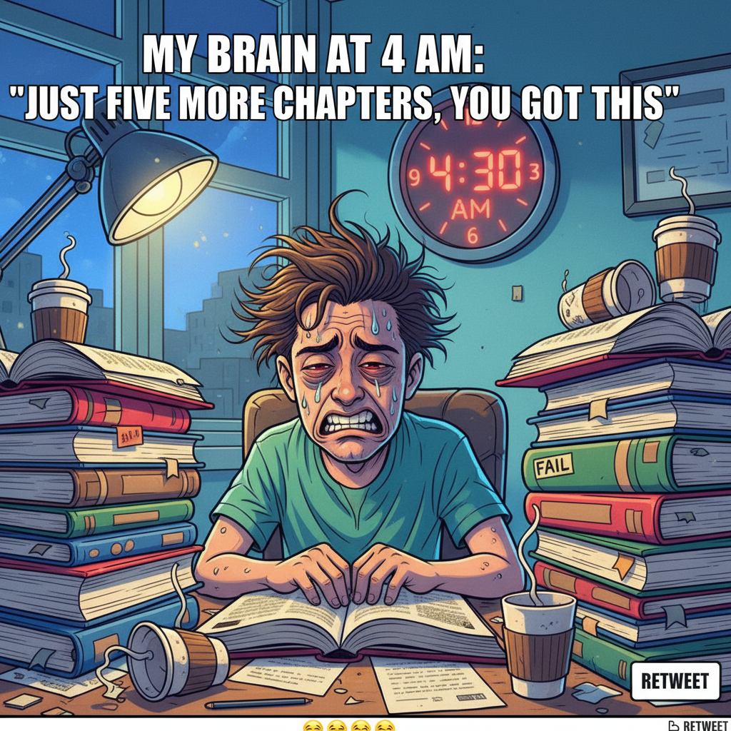 Exam season is just 3 weeks of caffeine, panic, and questioning all my life choices.