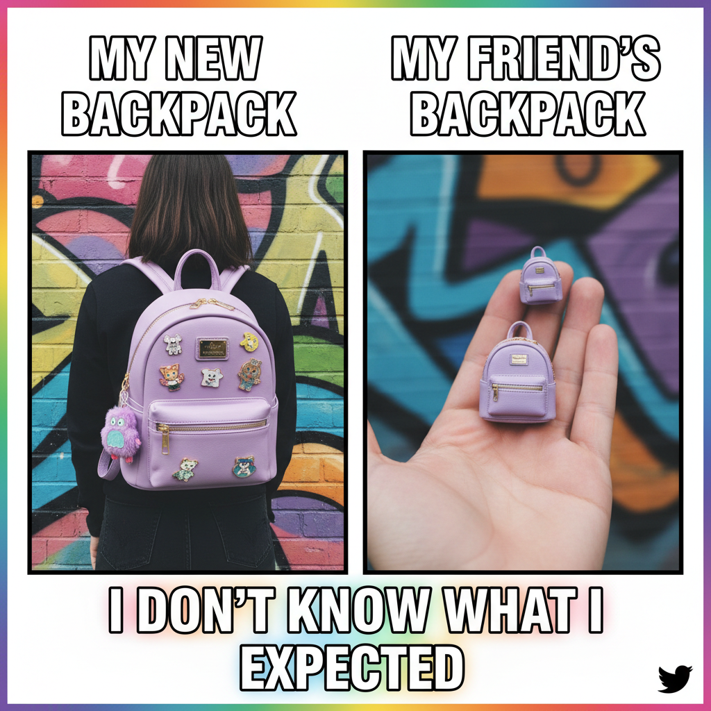 Ordered a 'cute mini backpack' online. Got a backpack for an actual squirrel. Send help.