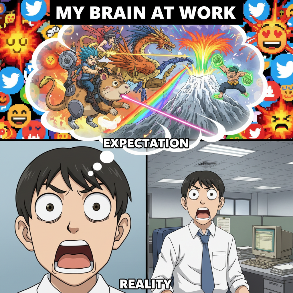 My brain trying to use anime logic in real life: *gets fired*