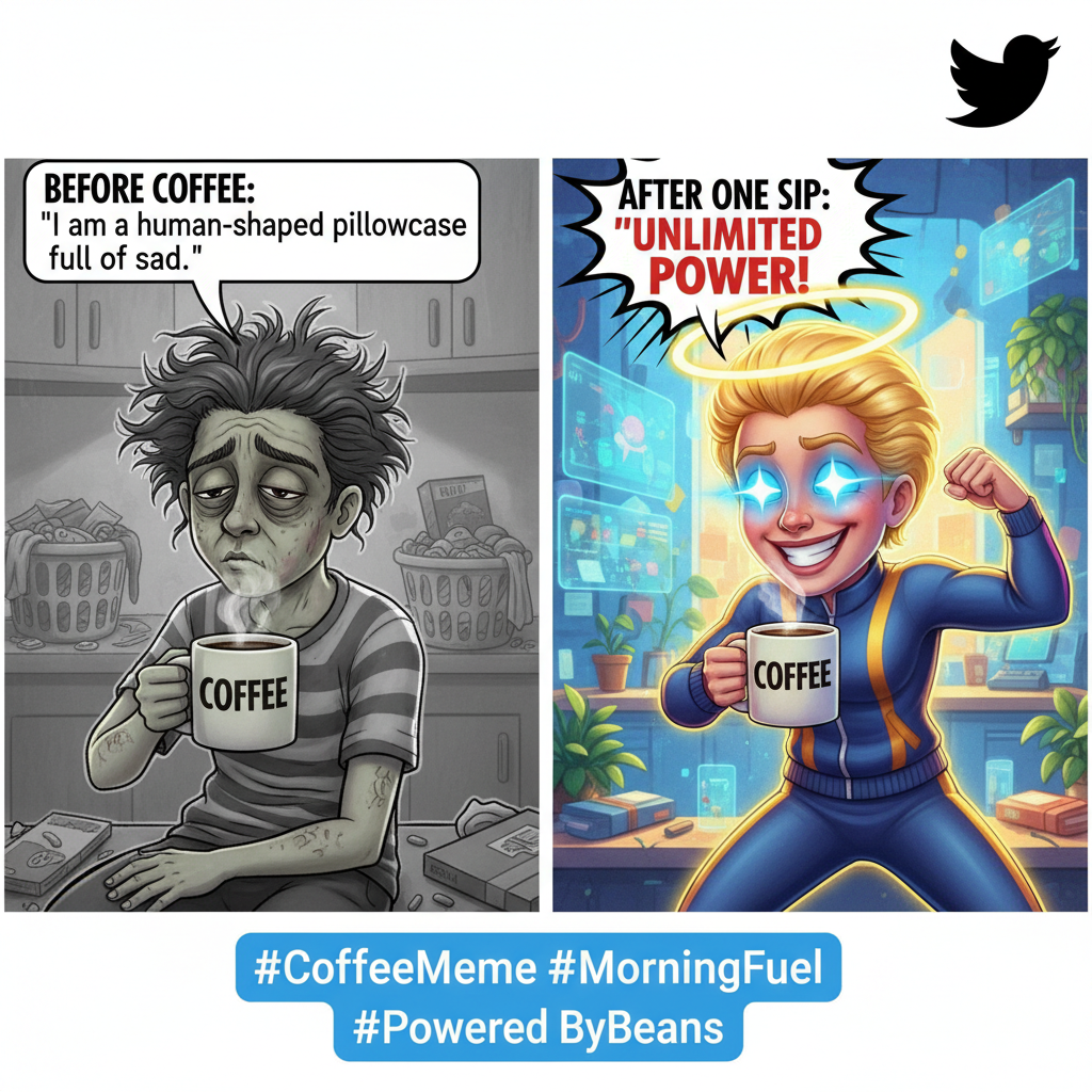 My blood type is coffee. My personality type is 'don't talk to me before it'.