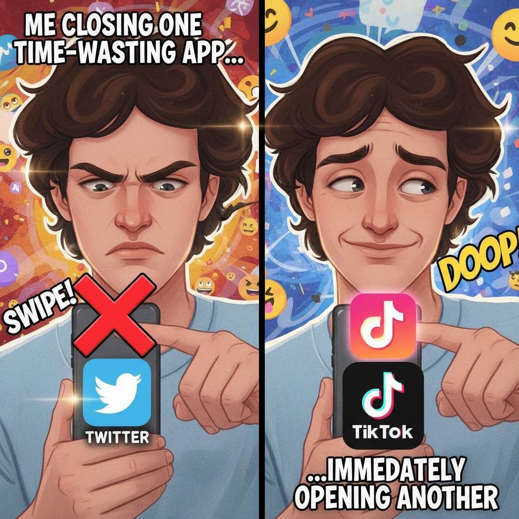 Me logging off social media for a 'break': *opens another app*