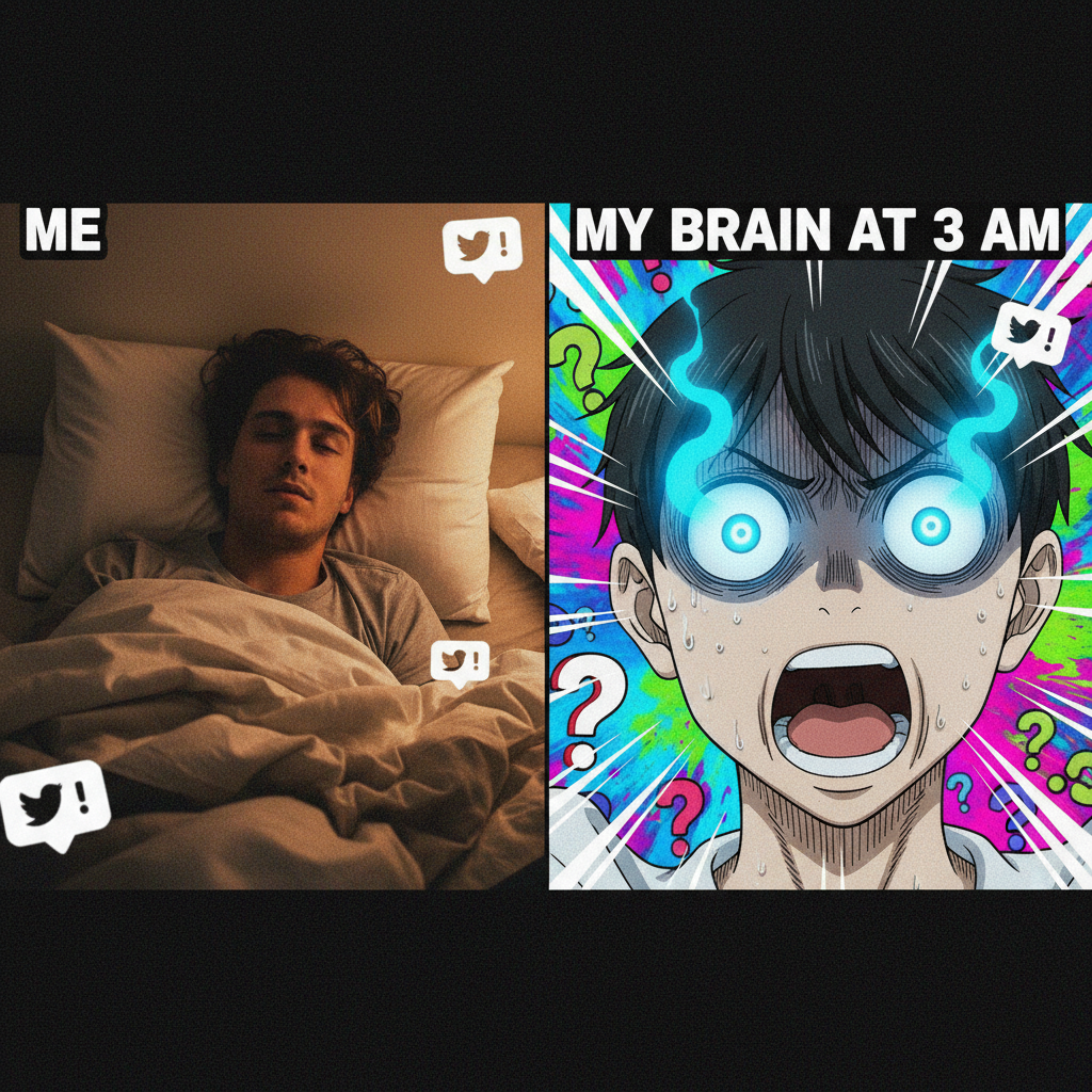 Me reacting to my alarm vs. me reacting to anime plot twists. #priorities